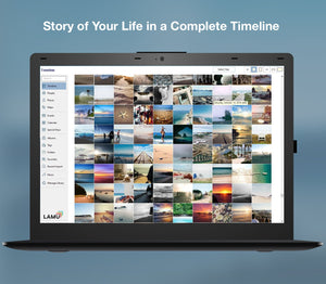 LAMU Portable Photo Organizer 2TB Sky Blue for Windows. All your photos in one place, organized, portable, accessible.