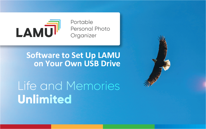 自分のコンピュータまたはドライブをセットアップするための LAMU Photo Organizer ソフトウェア (ソフトウェアのダウンロード)